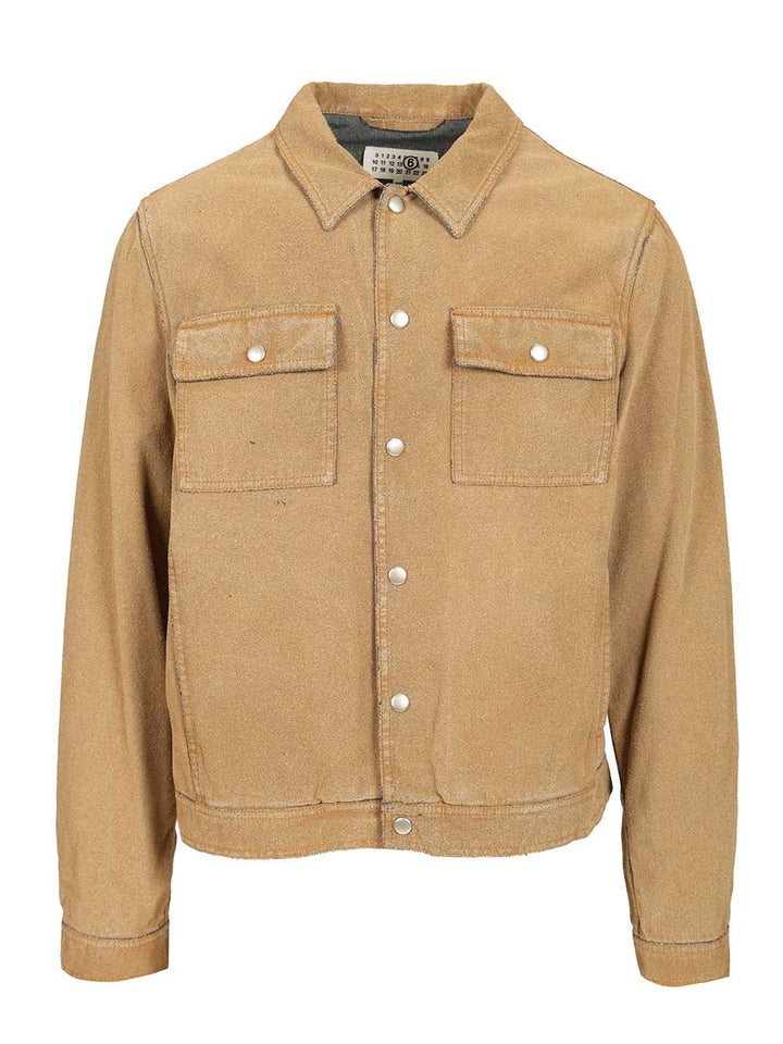 Mm6 Maison Margiela Trucker Jacket Giacche - Beige | 7c7b00deec58477693727ce19ee642753cf6914d
