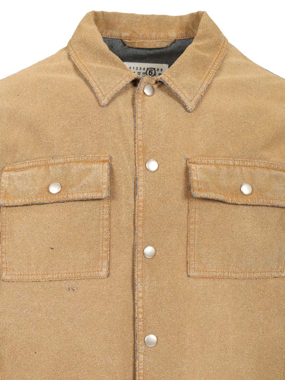 Mm6 Maison Margiela Trucker Jacket Giacche - Beige | d01df303433980f47206ca322c717b7f4186a78e