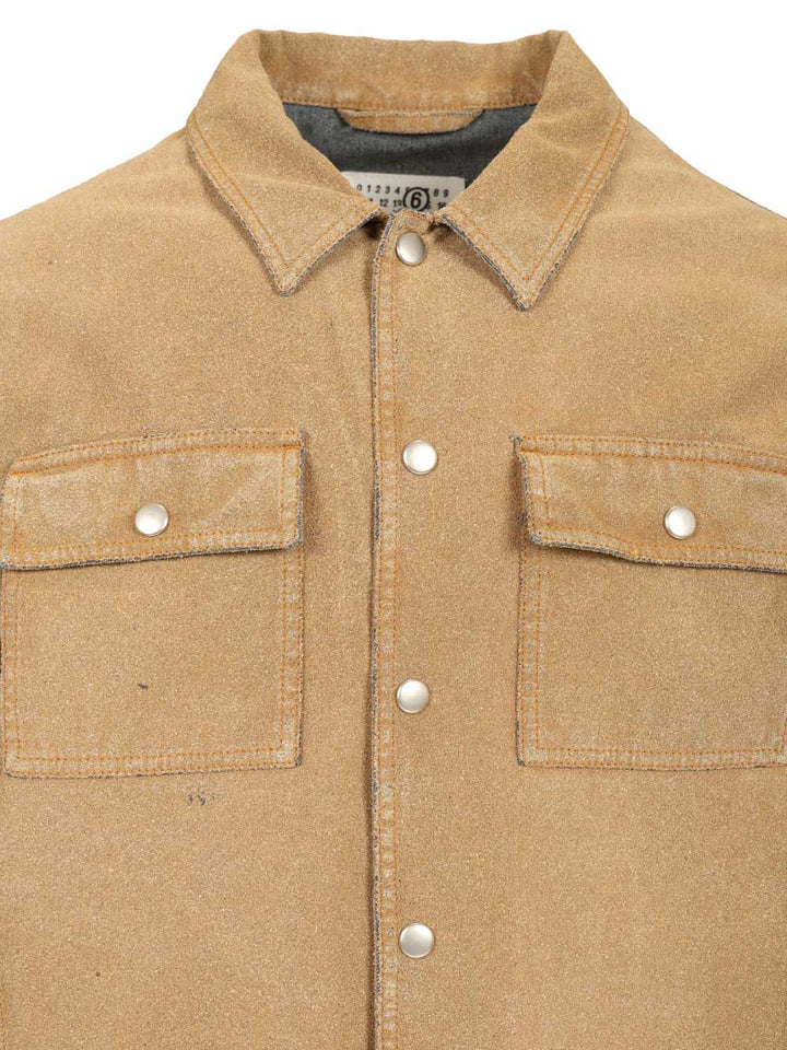 Mm6 Maison Margiela Trucker Jacket Giacche - Beige | d01df303433980f47206ca322c717b7f4186a78e