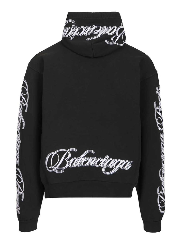 Balenciaga Cursive Oversized Hoodie Sweatshirts - Nero | d5edd7b403def1402d9b07c6f67c0f564b448141
