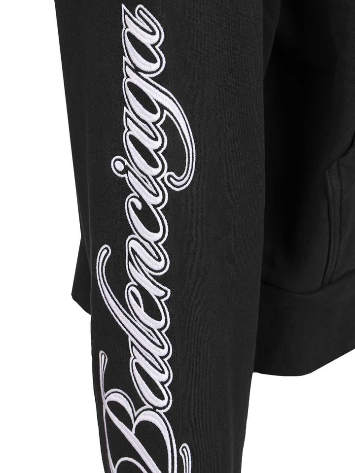 Balenciaga Cursive Oversized Hoodie Sweatshirts - Nero | 48016bd5fc8109ff6b5c105df9d5da75ad8f2cac