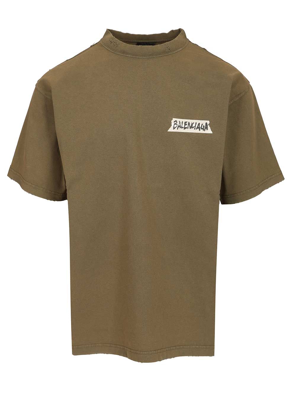 Balenciaga Masking Tape T-Shirt - Verde | 3e3e431014073bdabd86bb46fe1e4923df56eed5