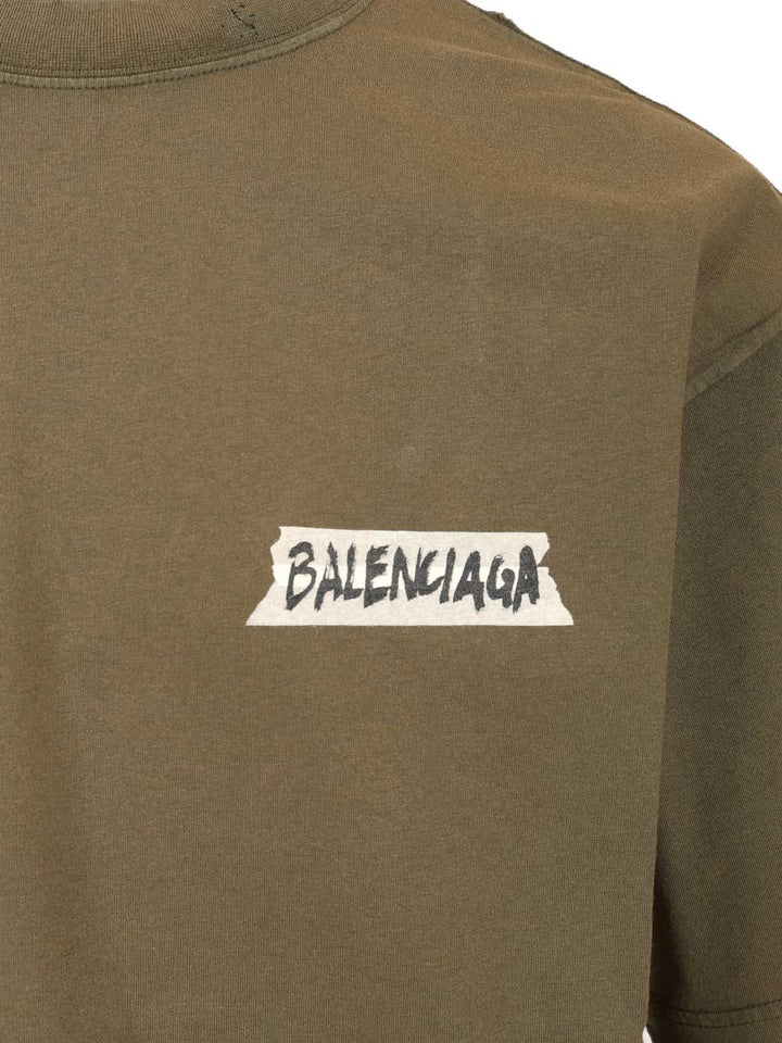 Balenciaga Masking Tape T-Shirt - Verde | a6418bc8b06b9a512ea393c652f7bf8887e47a9d