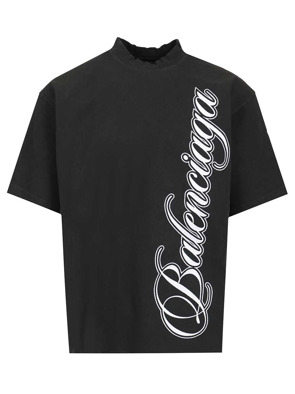 Balenciaga Cursive T-Shirt - Nero | abe4a85c2360d2bc1224217a14f51e44f890bb37