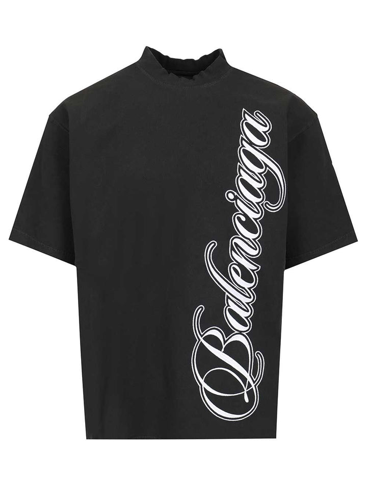 Balenciaga Cursive T-Shirt - Nero | abe4a85c2360d2bc1224217a14f51e44f890bb37