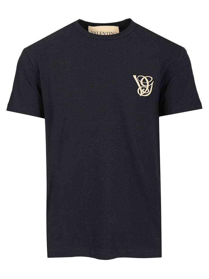 Valentino Garavani Cotton Jersey T-Shirt - Blu | 7e506df793c4c9b944068cc1bc2525cd6b36e9cd