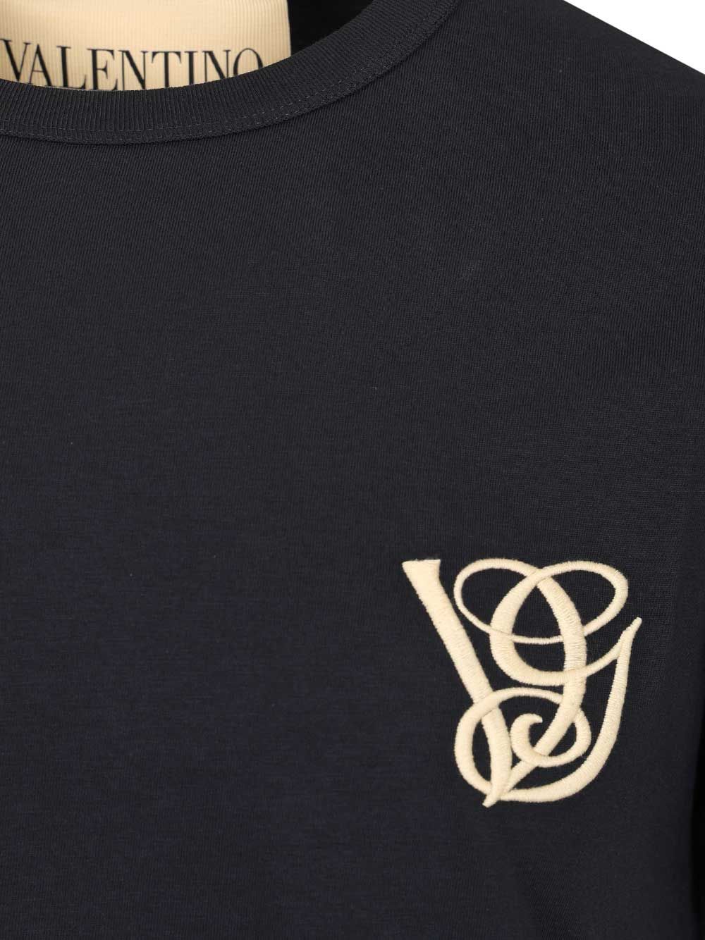 Valentino Garavani Cotton Jersey T-Shirt - Blu | 09c0309c5f4c9e07162189e715de23e292d00054
