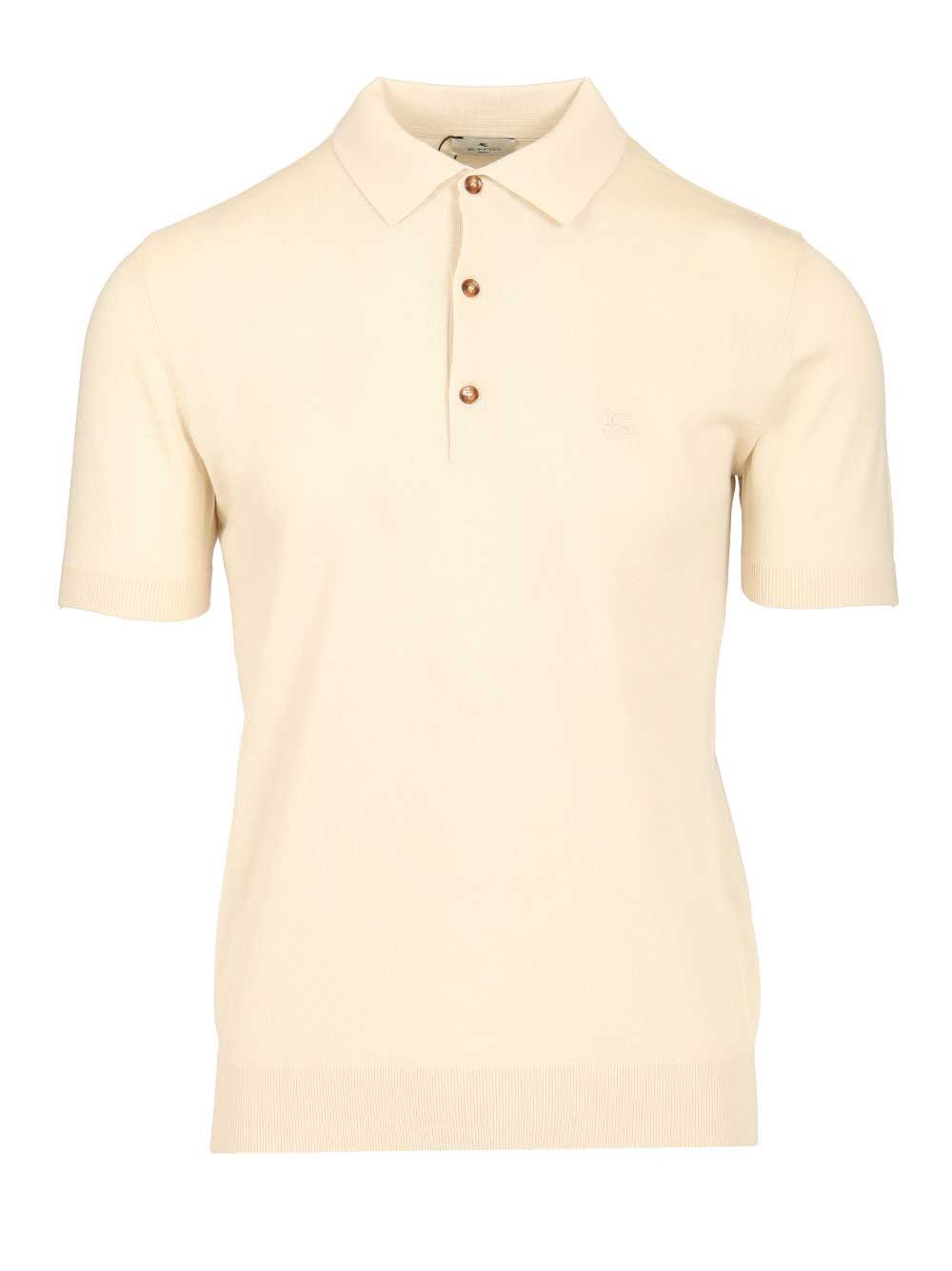 Etro Cotton Knit Polo Shirt Knitwear - Bianco | fec3a721b3daa6b7f37a46d8ea9dd07e15176f97