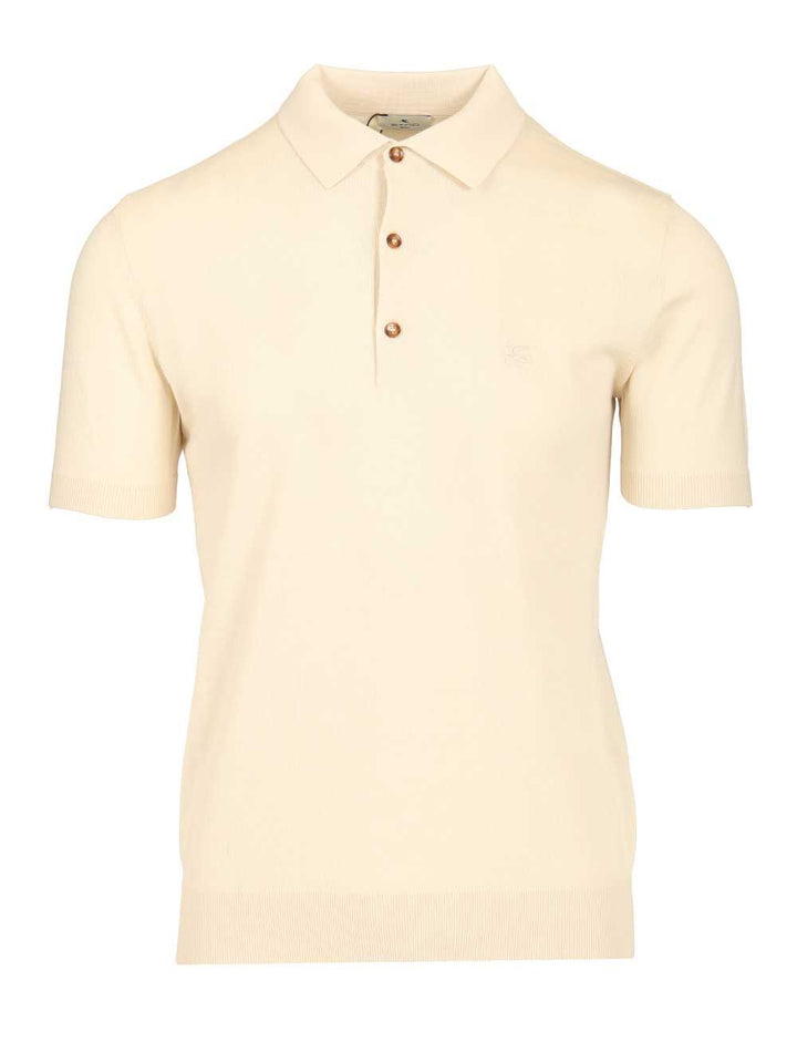 Etro Cotton Knit Polo Shirt Knitwear - Bianco | fec3a721b3daa6b7f37a46d8ea9dd07e15176f97