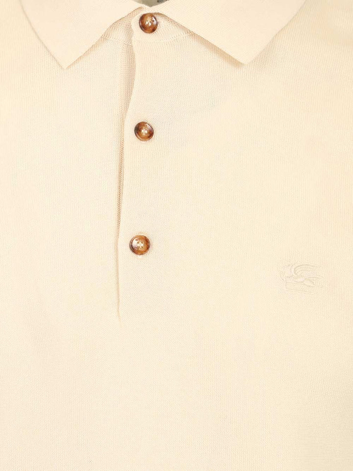 Etro Cotton Knit Polo Shirt Knitwear - Bianco | 3738723f7ae3c4ec9aeaba2212473704fca6572b