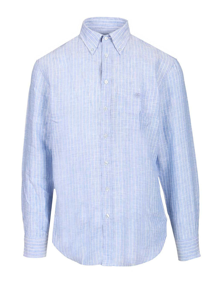 Etro Striped Linen Shirt Shirts - Light blue | a1ccf455c263110dc65dd2cbfbbecb572f5fcd37