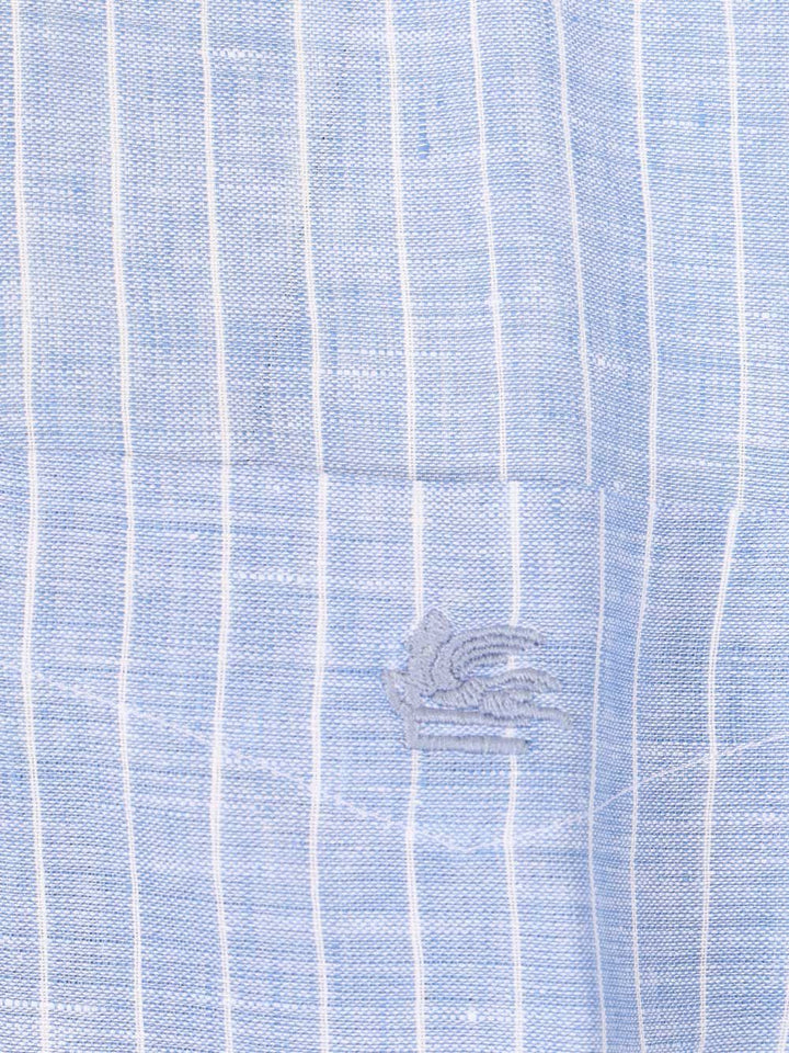 Etro Striped Linen Shirt Shirts - Light blue | 18b22492a9b80754810d913bbd636bc54ef7ffac
