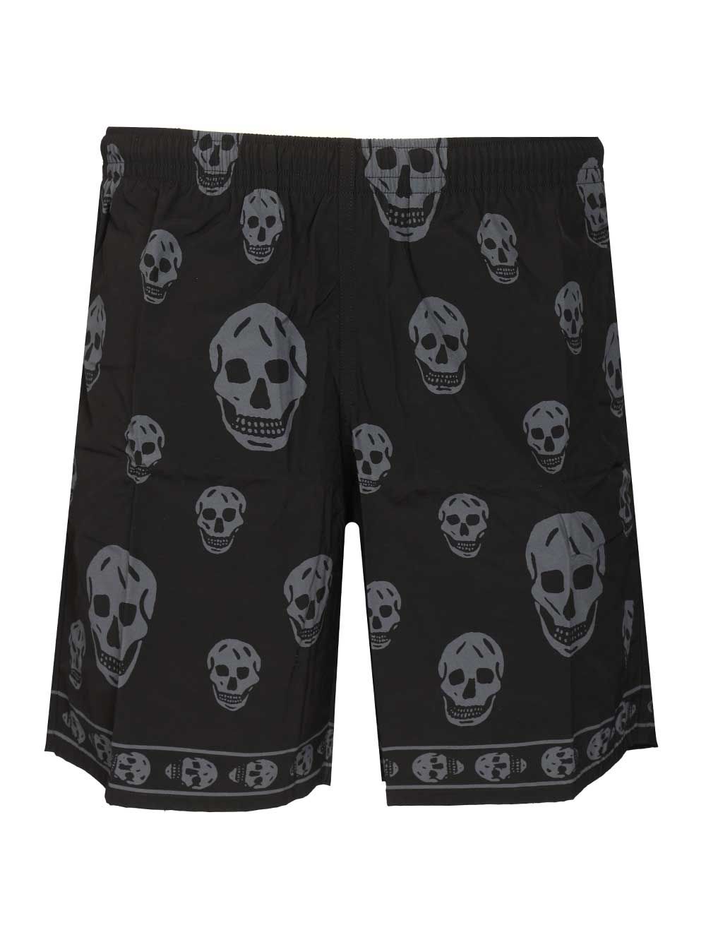 Mcqueen Swim Shorts With Skull Motif Trousers - Nero | 9c677995f7377fd34bb4cda8153128d447988ba8