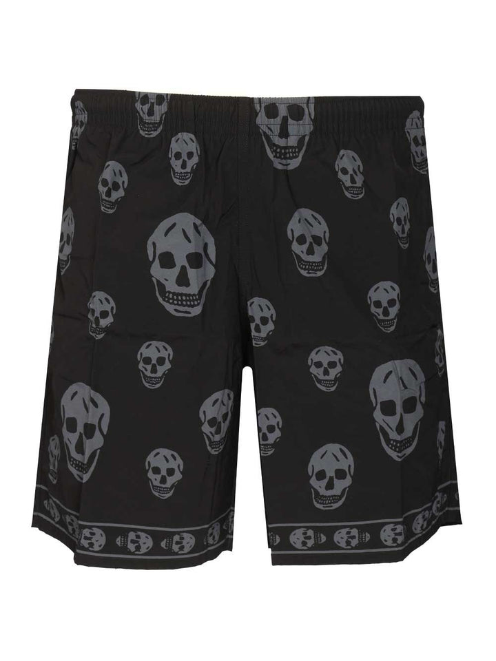 Mcqueen Swim Shorts With Skull Motif Trousers - Nero | 9c677995f7377fd34bb4cda8153128d447988ba8