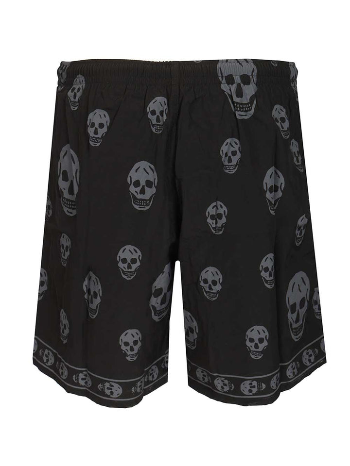 Mcqueen Swim Shorts With Skull Motif Trousers - Nero | ede4cd0bfeb6a90d07733d41523991658810dc1e