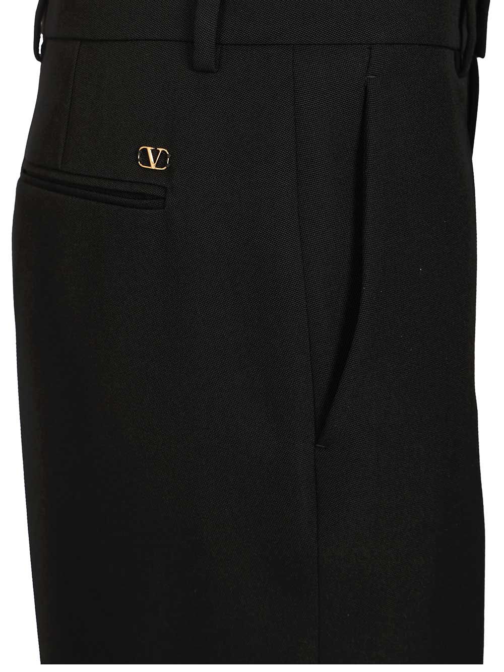 Valentino Garavani Formal Wool Trousers - Nero | 3d8a5b4c98476a04eecc91b53a2b0d12373a1d36