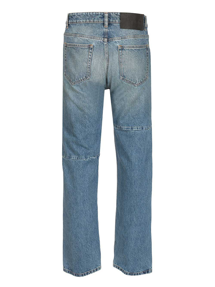 Mm6 Maison Margiela Straight Leg Jeans - Blu | 35408f2587e7678da46e9cd585d9a8b33dbaf2f9