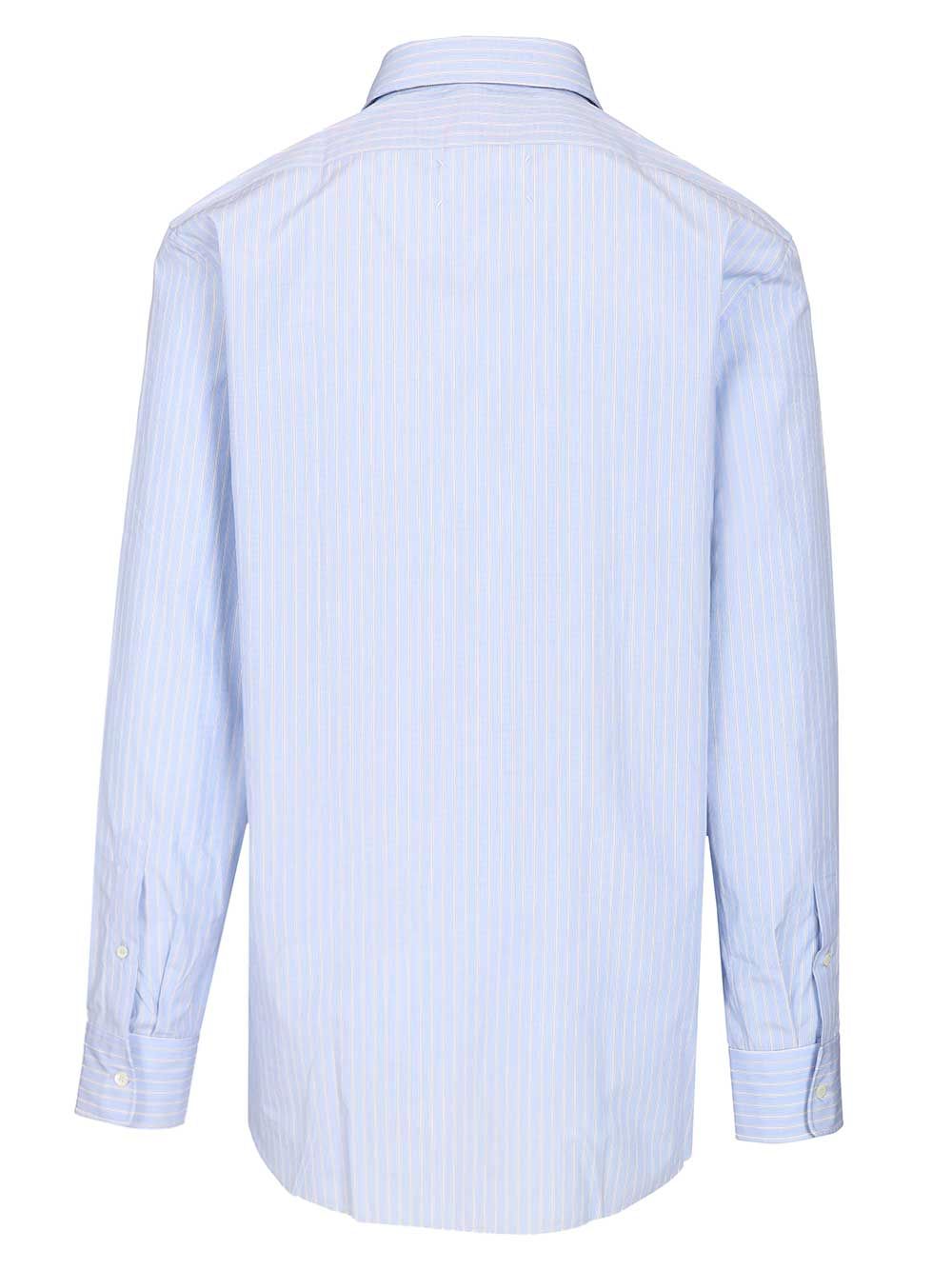 Maison Margiela Tailored Striped Cotton Shirt Shirts - Blu | 2e351d86e78ffed53b092b746ad53a7888a57cd5