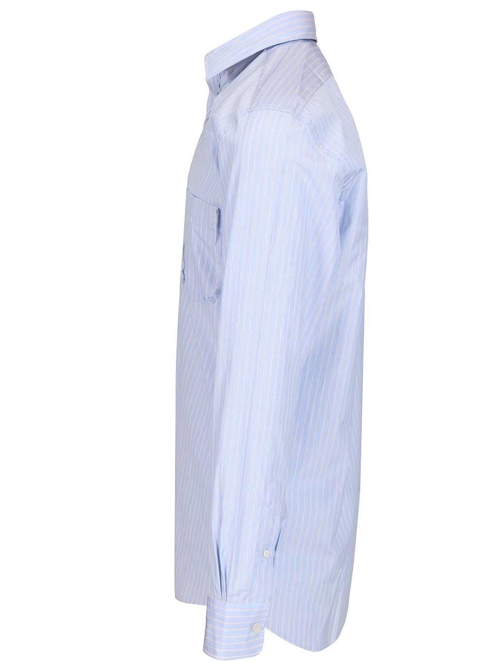 Maison Margiela Tailored Striped Cotton Shirt Shirts - Blu | 8b3dc7dea8749931177f98c23e681355f2c3f444