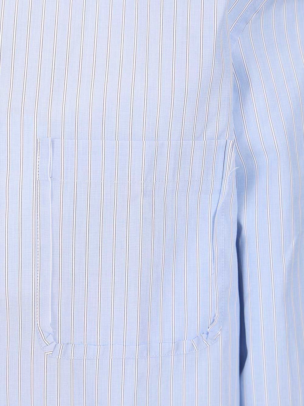 Maison Margiela Tailored Striped Cotton Shirt Shirts - Blu | 9d181239574df25bc0fe2d0d540192f42e0b57d4