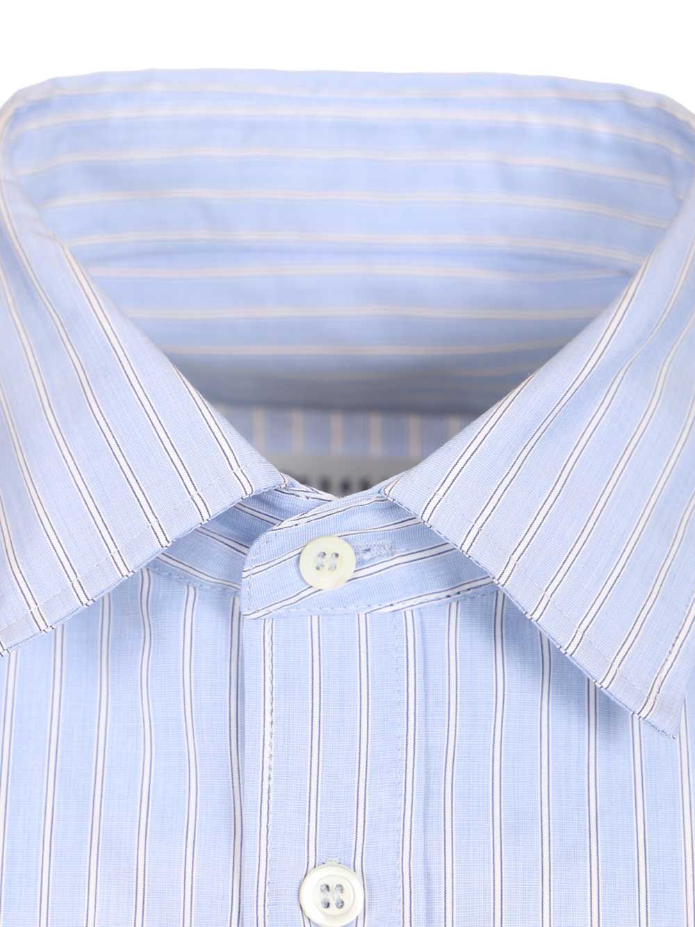 Maison Margiela Tailored Striped Cotton Shirt Shirts - Blu | b96c45d3acefb01c94670a6be12391685bb72d4e