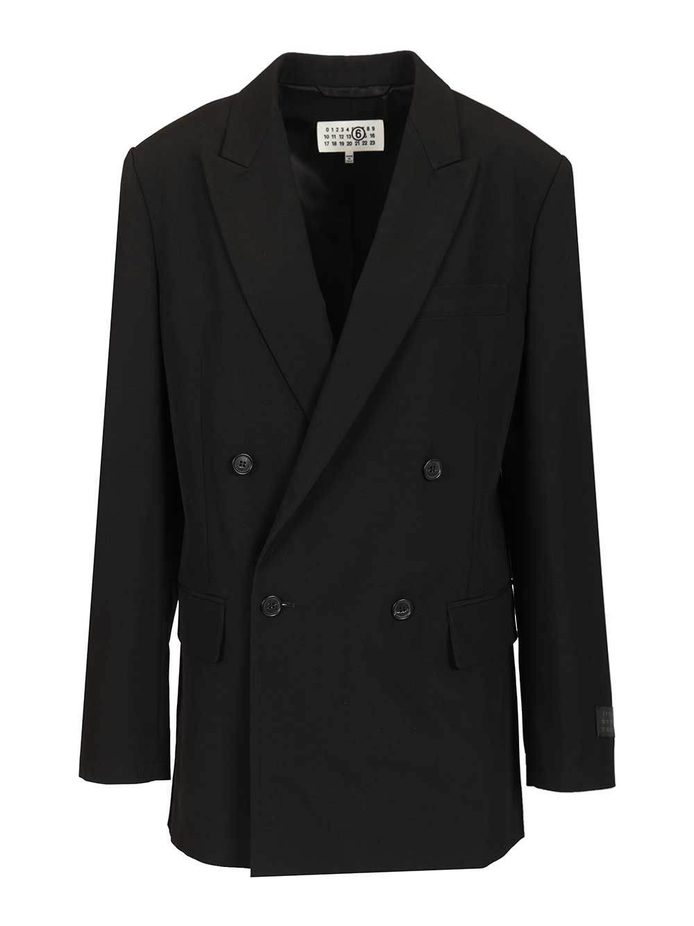 Mm6 Maison Margiela Double-Breasted Blazer Giacche - Nero | a7f00a9cc62bbabcda932304f6d98a59eaf9ea06