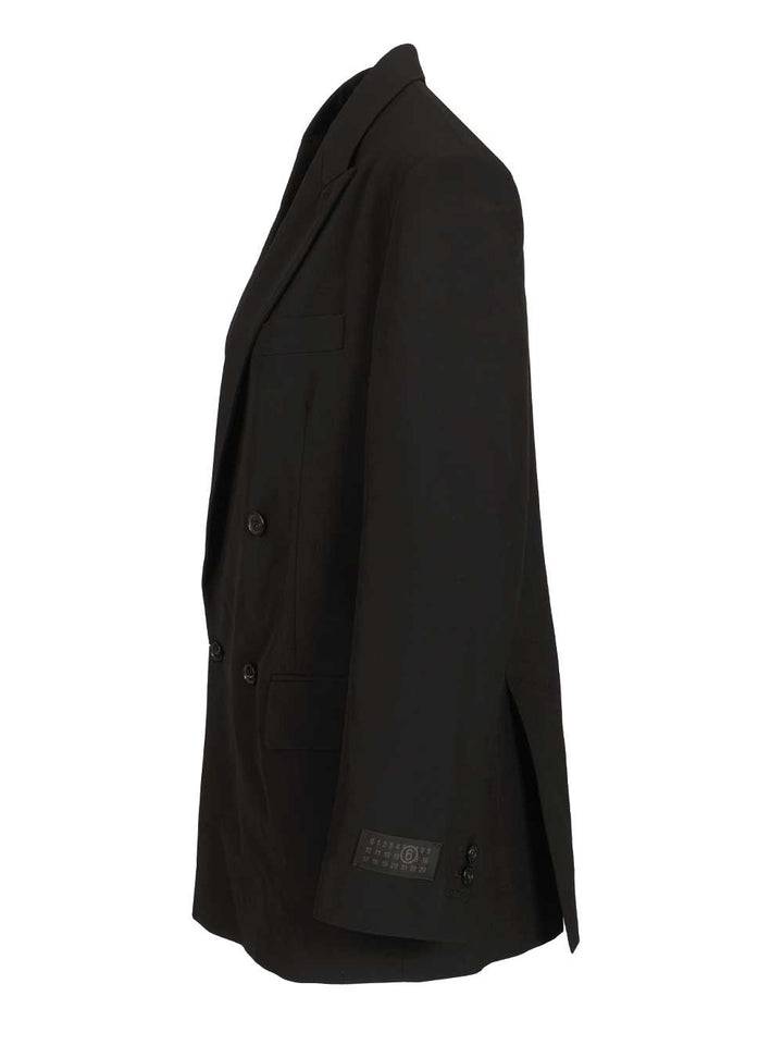 Mm6 Maison Margiela Double-Breasted Blazer Giacche - Nero | cece17102a828b7d4b66867a0b3c68681ad2fee8