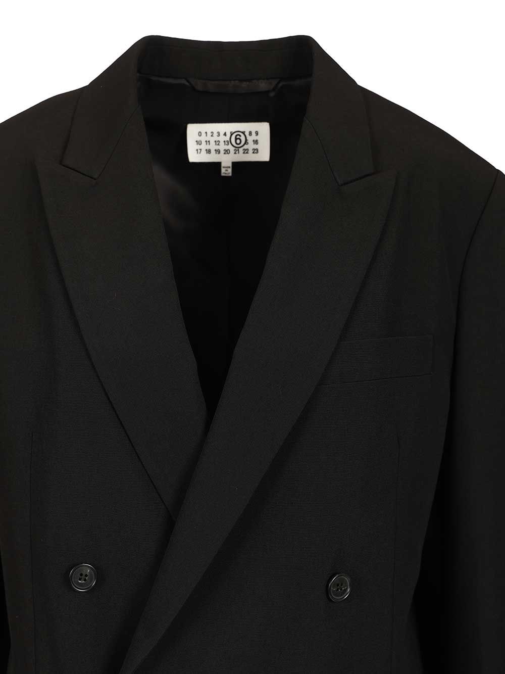 Mm6 Maison Margiela Double-Breasted Blazer Giacche - Nero | 84cc5d9a1c3c971a84c0eb5ced9215c365f8f521