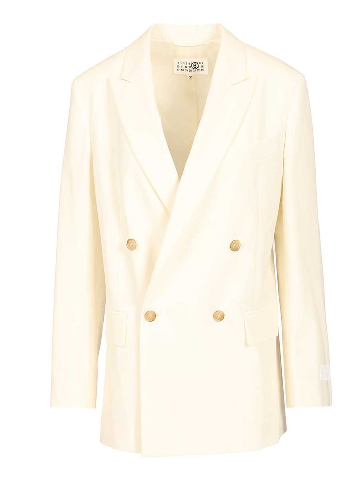 Mm6 Maison Margiela Double-Breasted Blazer Giacche - Beige | a5031796fbe22d554cd10e1ebea9e524adfb9a87