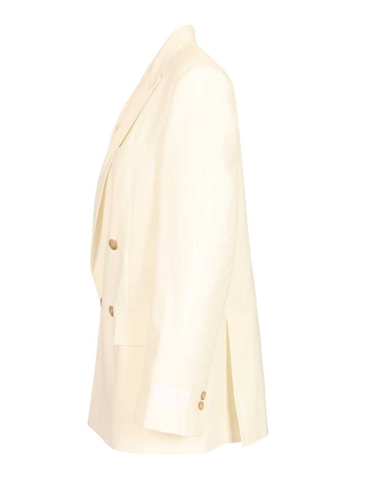 Mm6 Maison Margiela Double-Breasted Blazer Giacche - Beige | eefbbab4aeecc49cb15121223c9cbf742fca50a5