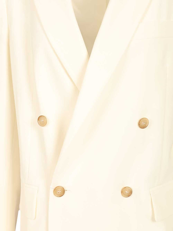 Mm6 Maison Margiela Double-Breasted Blazer Giacche - Beige | 50b5d18bc778e3cab5311144379ec802fb7e3716
