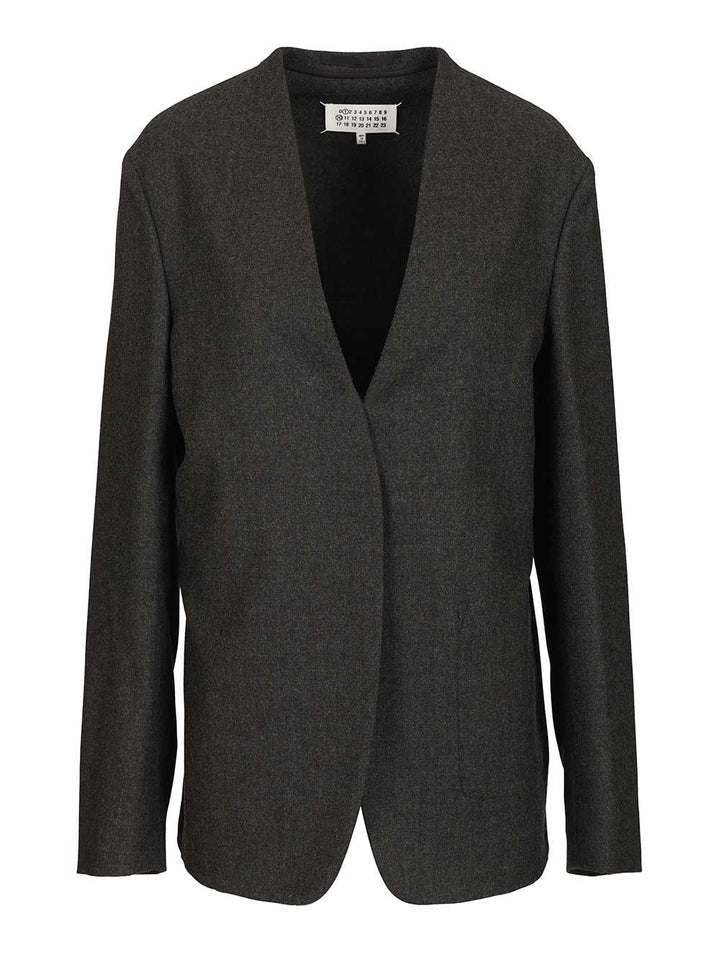 Maison Margiela Minimal Wool Jacket Giacche - Grey | 055c208de3135e6ab75934307fd4e78bc4f77e9f