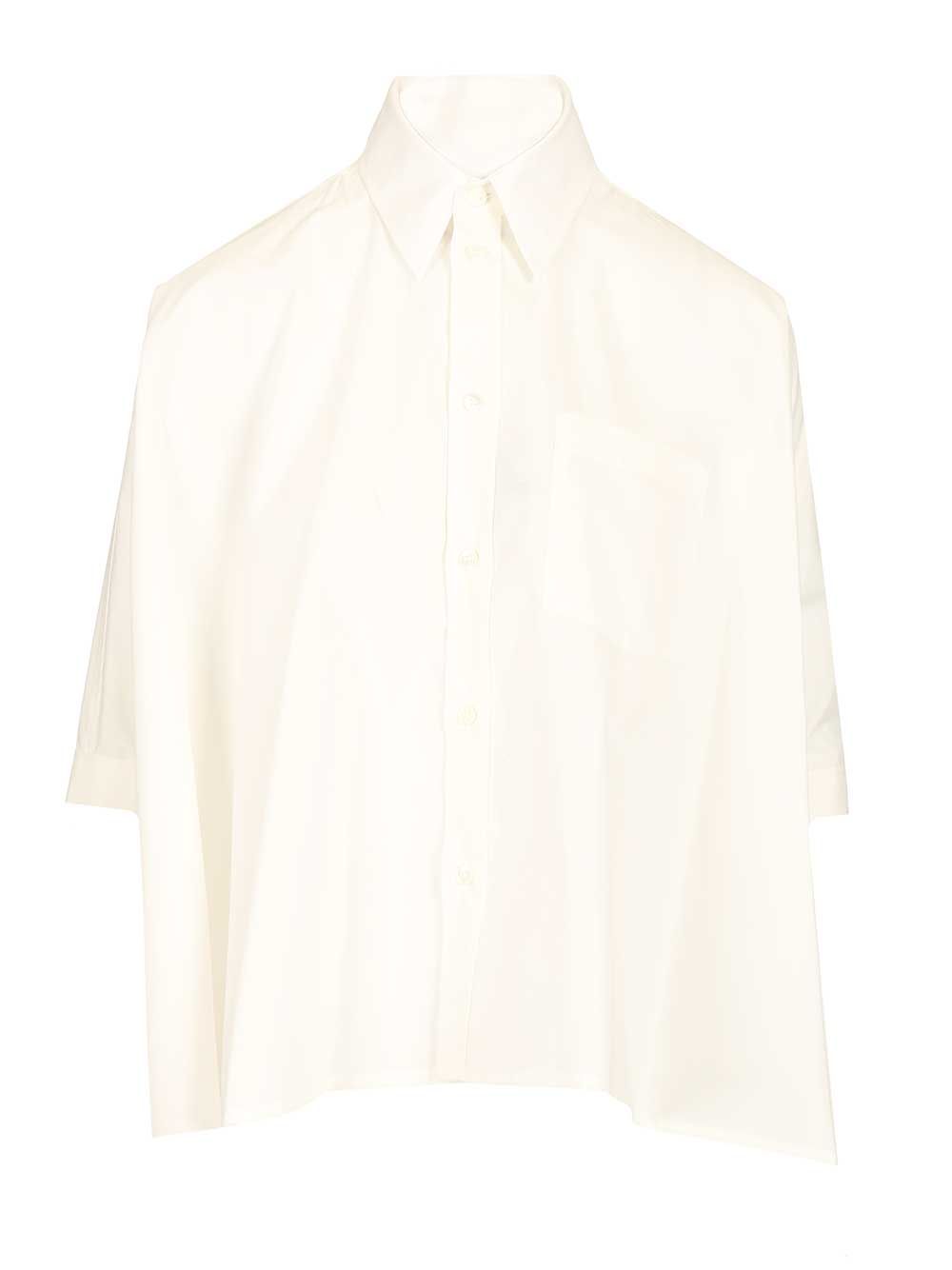 Mm6 Maison Margiela Cropped Shirt Shirts - Bianco | bcd0246ce21f6c8b45be9b444072b8a8e98d19e9