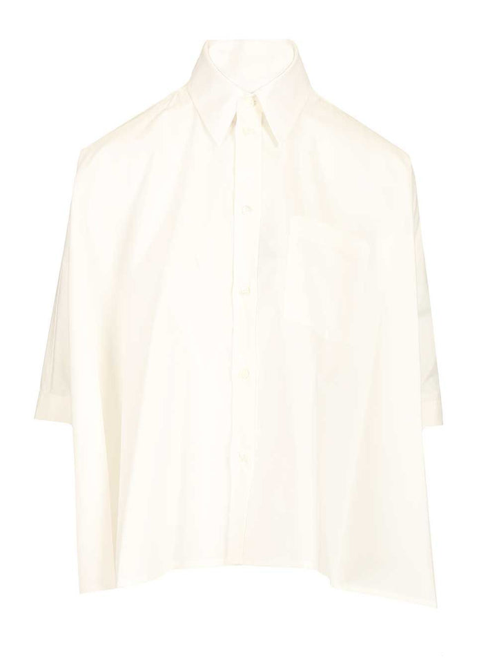 Mm6 Maison Margiela Cropped Shirt Shirts - Bianco | bcd0246ce21f6c8b45be9b444072b8a8e98d19e9