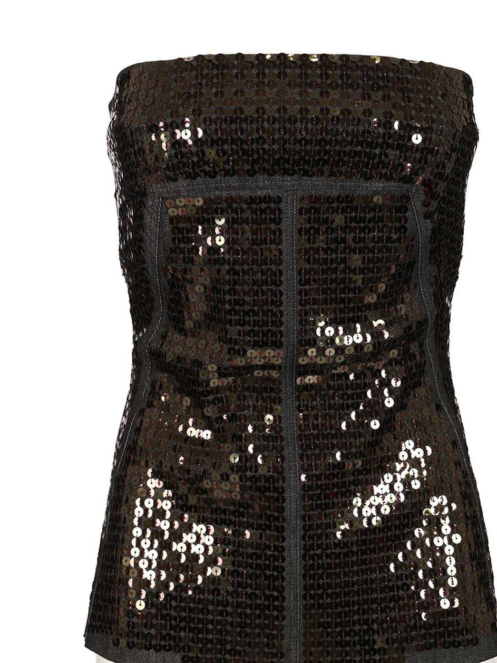 Rick Owens Denim Bustier Top With Sequins Top - Nero | ee3b5d4b4f033187c327a70e5474b255d85cf28e