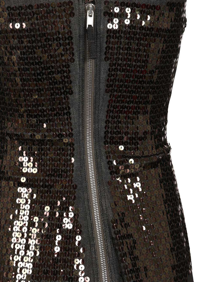 Rick Owens Denim Bustier Top With Sequins Top - Nero | 88b584fe740d0e7fcd5b22472b906c45b6ff3096