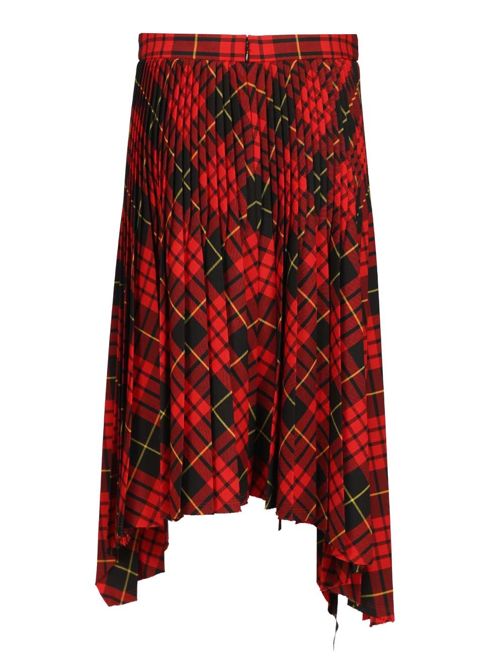 Mcqueen Macqueen Tartan Asymmetric Skirt Gonne - Rosso | aae5f7f75e09a0fff00c95e6d5444a2b74c5a8f3
