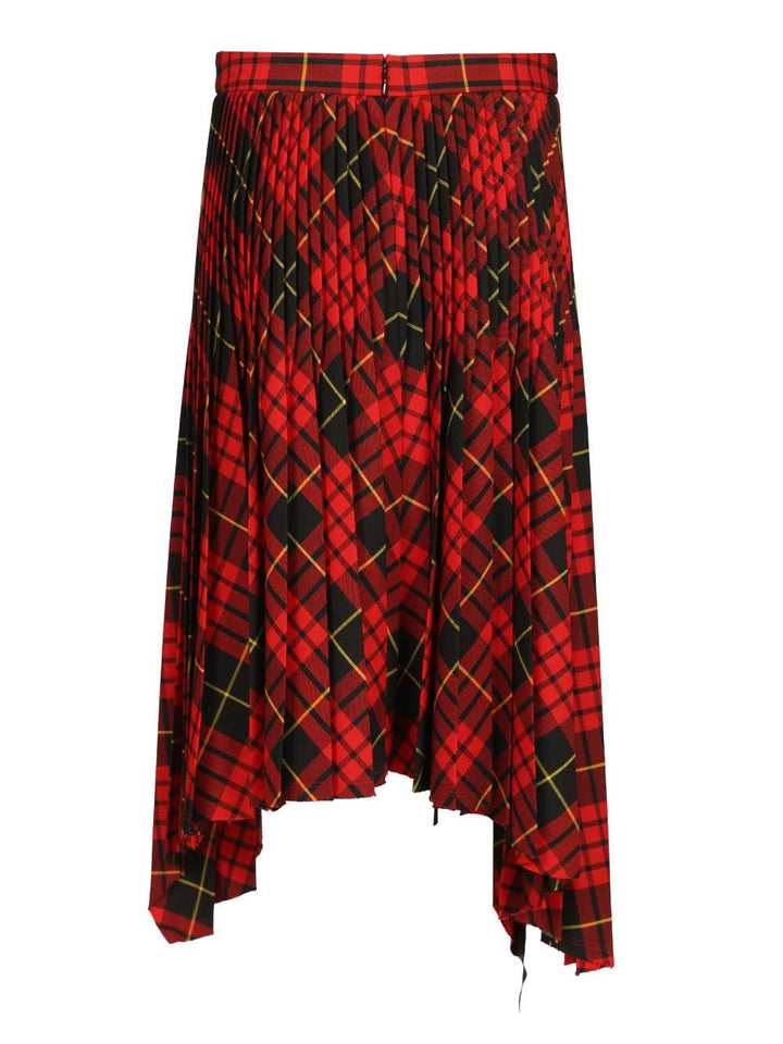 Mcqueen Macqueen Tartan Asymmetric Skirt Gonne - Rosso | aae5f7f75e09a0fff00c95e6d5444a2b74c5a8f3