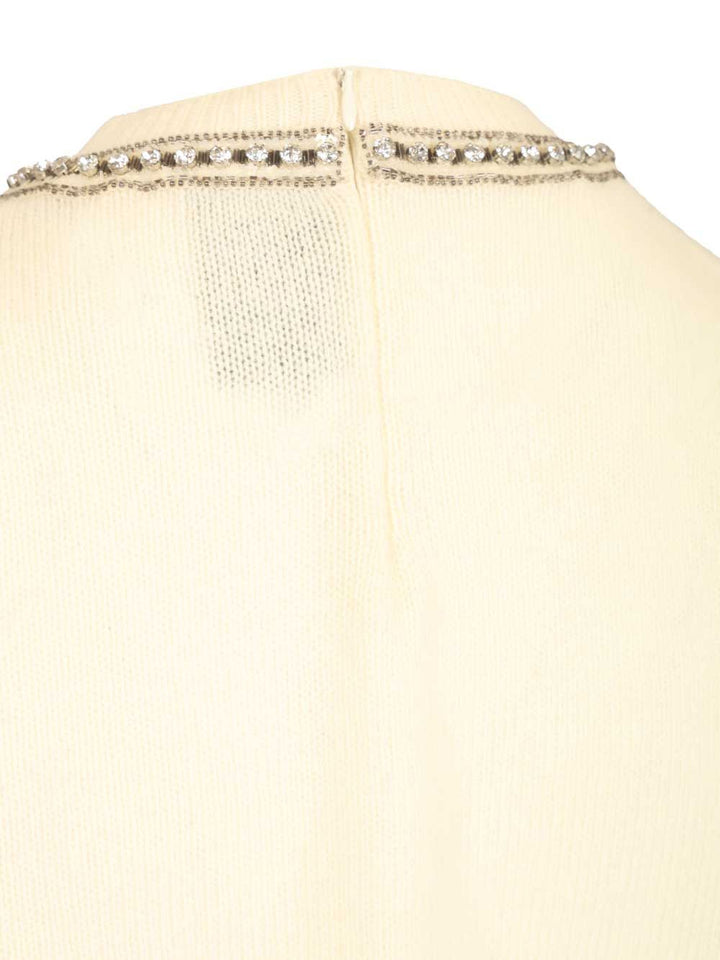 Valentino Garavani Virgin Wool Sweater With Embroidery Knitwear - Bianco | 300a8aefa8dad51a26188ed16f97c7145ea5eecb