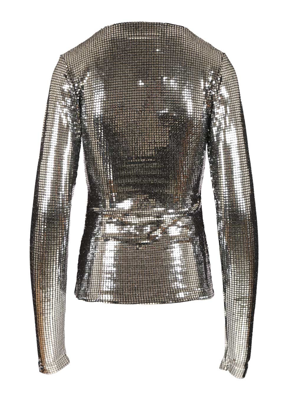 Mm6 Maison Margiela Silver Long-Sleeved Top Top - Silver | 94a0e65e98a71760d162754ea6d46bcd9fd8cd98