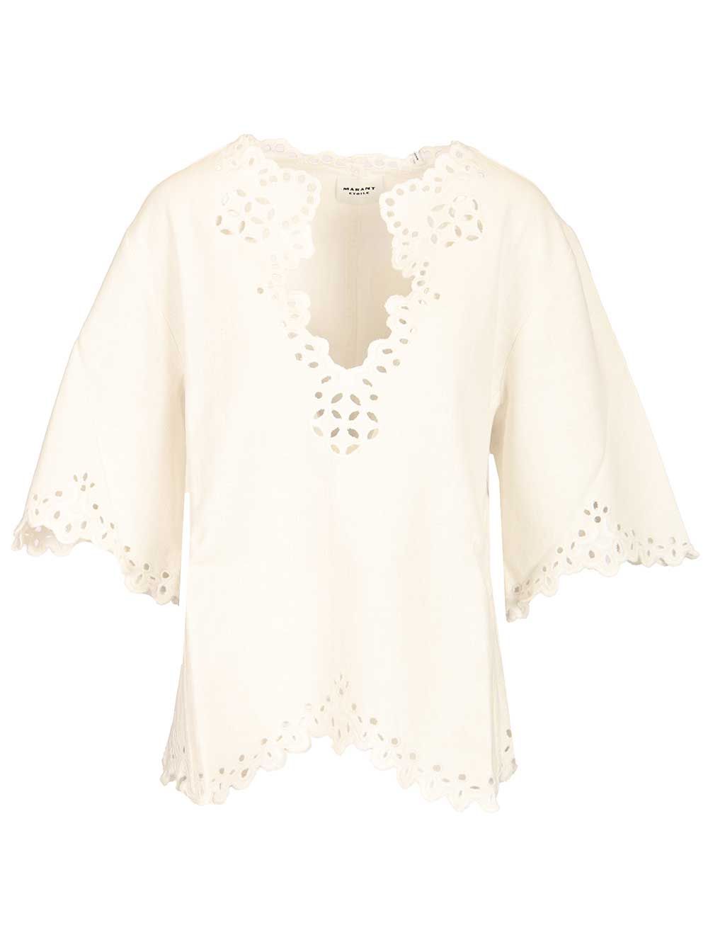 Marant Etoile Shana Top Top - Bianco | 161a69d647371de7d2f8d4b6bbd5fe5efe2bd5fb