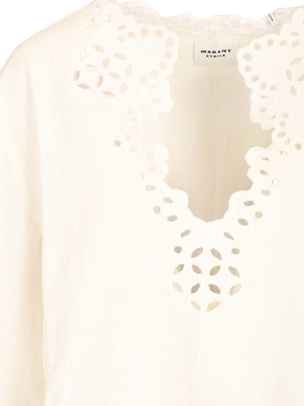 Marant Etoile Shana Top Top - Bianco | f0f488123e8cbf56ccde5a2bf05d21cbccb403c5