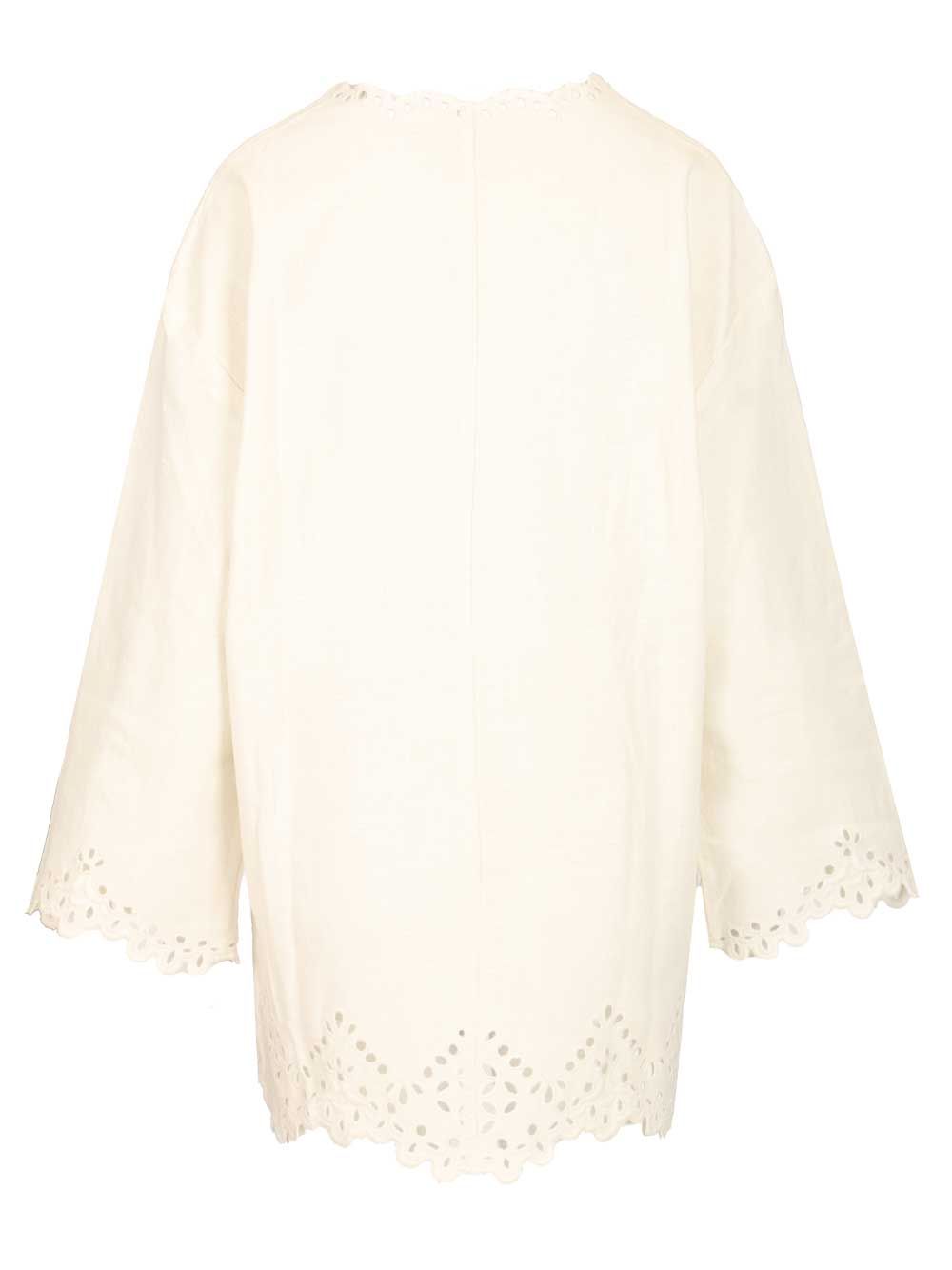 Marant Etoile Short Shérazade Dress Top - Bianco | 3a311df002693b729fc0039df665f59b1d33323f