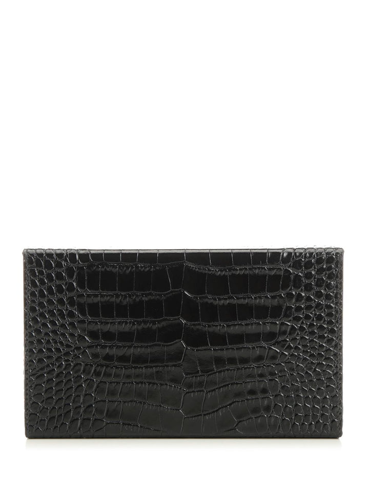 Tom Ford Clutch In Shiny Crocodile-Effect Leather Handbags - Nero | c6f94d0a4e34baac73941588fe4a0e332809498a