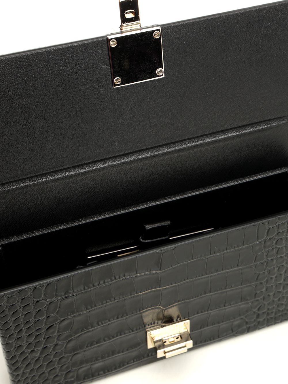 Tom Ford Clutch In Shiny Crocodile-Effect Leather Handbags - Nero | 0b0dee9294a77f870cbac73accd864c8af6fa9ef
