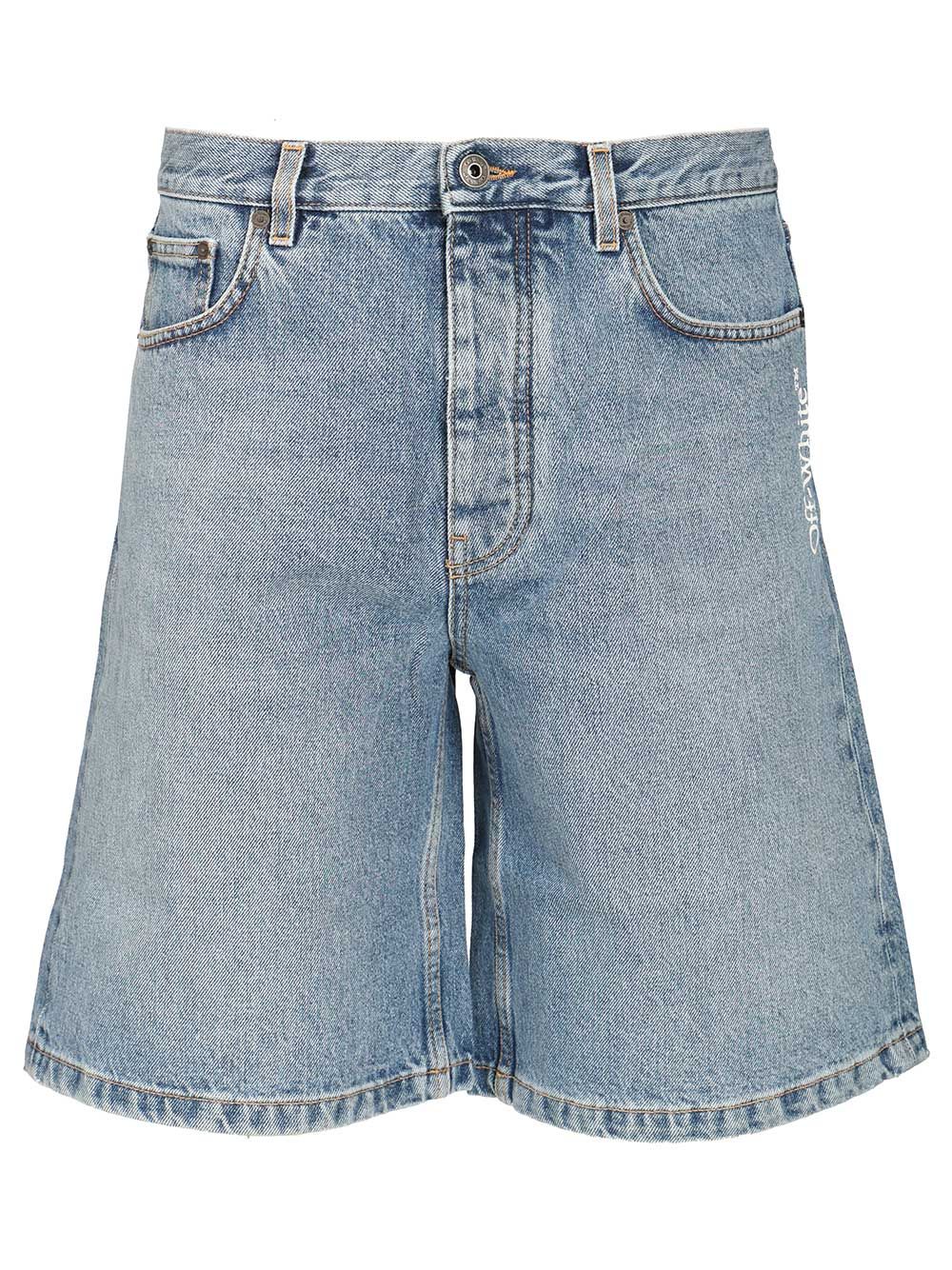 Off-White Half Arrow Denim Shorts Trousers - Light blue | 7be32a81411ddb8b392214474715a66e8b52b8e5