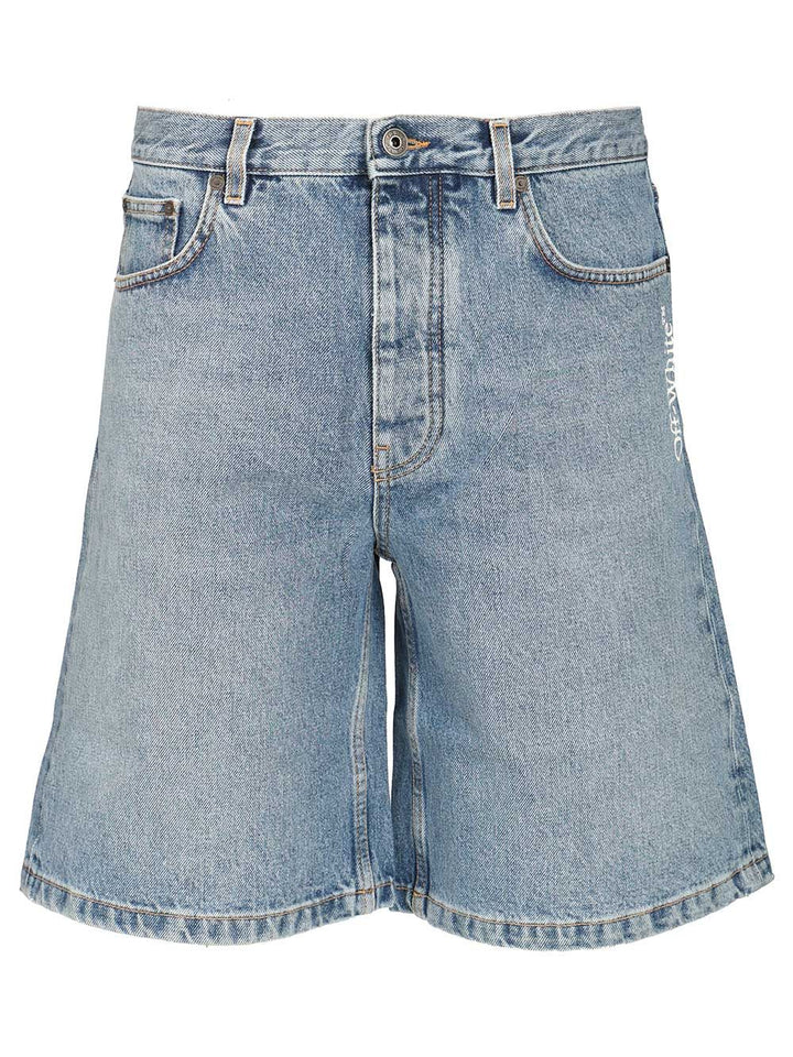 Off-White Half Arrow Denim Shorts Trousers - Light blue | 7be32a81411ddb8b392214474715a66e8b52b8e5