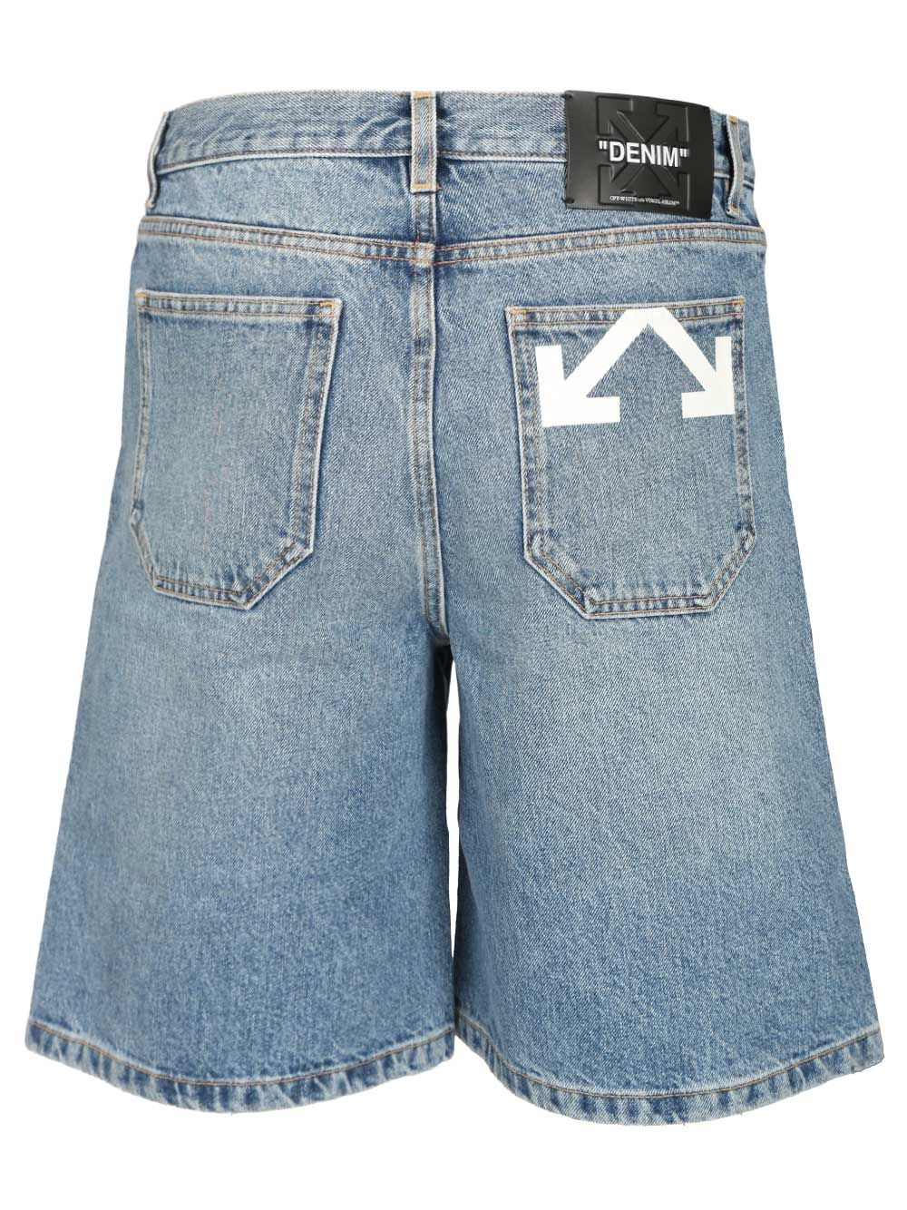 Off-White Half Arrow Denim Shorts Trousers - Light blue | fb02476fca903c2afbebbce139f30c68feeeb0bc