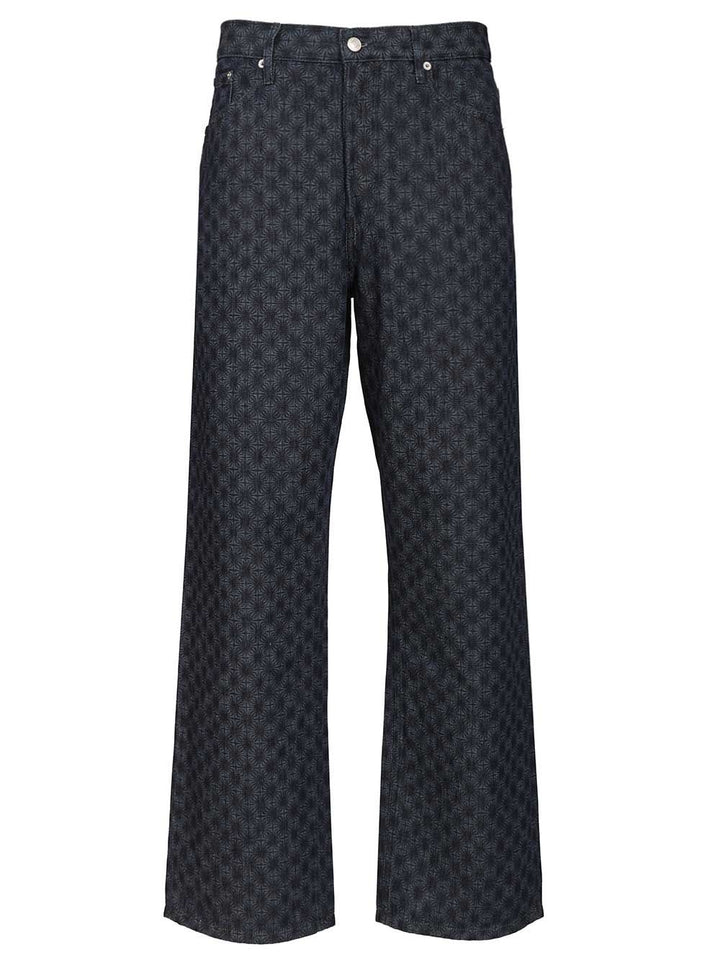 Dries Van Noten Floral Wide-Leg Jeans Trousers - Blu | e600f202ef78c4ff6461f3269cce72962cbb6d93