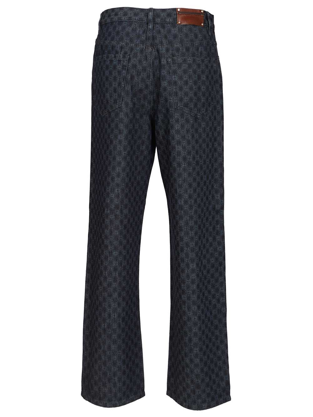 Dries Van Noten Floral Wide-Leg Jeans Trousers - Blu | 6b80a107d5759f82dc232a84a2b10fd7b25b4349
